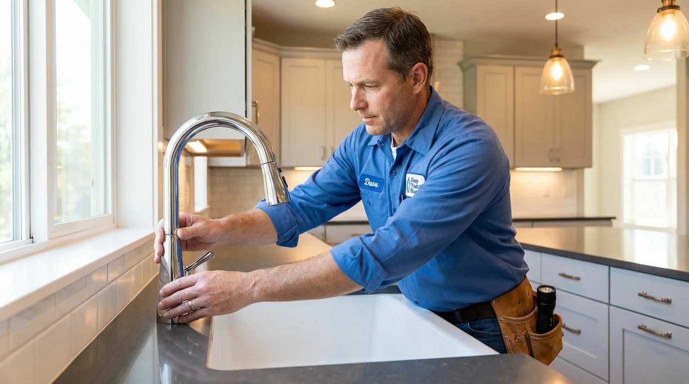 Kitchen faucet installation by Johns Plumbing LLC in Glouster